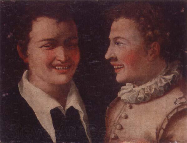 unknow artist Two laughing boys Norge oil painting art